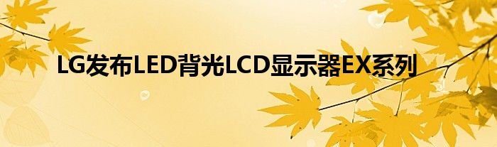 LG发布LED背光LCD显示器EX系列