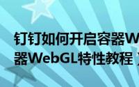 钉钉如何开启容器WebGL特性（钉钉开启容器WebGL特性教程）