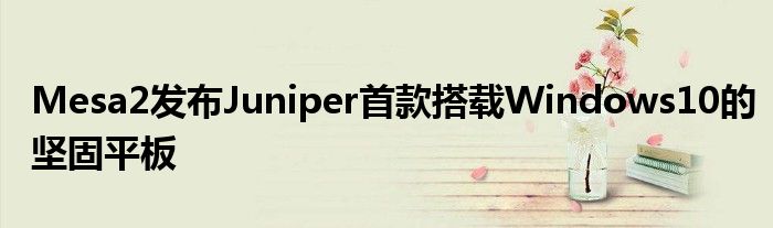 Mesa2发布Juniper首款搭载Windows10的坚固平板