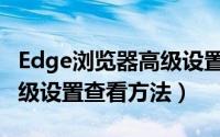Edge浏览器高级设置在哪里（Edge浏览器高级设置查看方法）