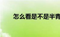 怎么看是不是半青半绿？怎么确定？