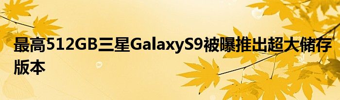 最高512GB三星GalaxyS9被曝推出超大储存版本