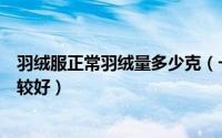 羽绒服正常羽绒量多少克（一件羽绒服的羽绒重量在多少比较好）