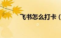 飞书怎么打卡（飞书打卡教程）