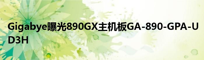 Gigabye曝光890GX主机板GA