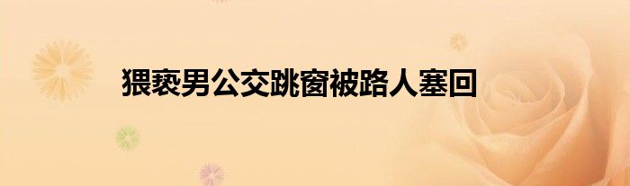猥亵男公交跳窗被路人塞回