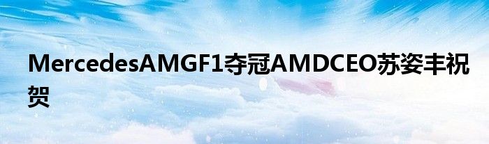 MercedesAMGF1夺冠AMDCEO苏姿丰祝贺