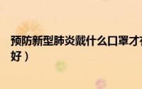 预防新型肺炎戴什么口罩才有用（预防新型肺炎戴什么口罩好）