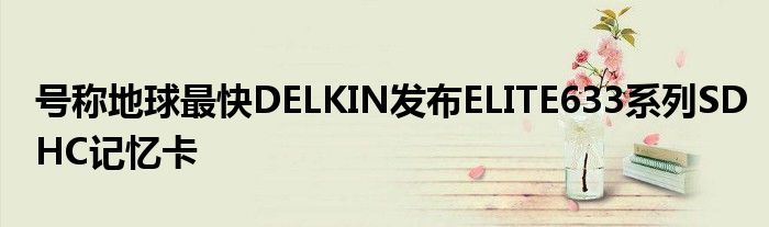号称地球最快DELKIN发布ELITE633系列SDHC记忆卡