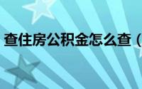 查住房公积金怎么查（查住房公积金的方法）