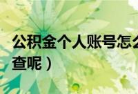 公积金个人账号怎么查（公积金个人账号如何查呢）