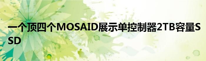 一个顶四个MOSAID展示单控制器2TB容量SSD