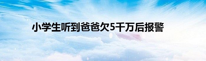 小学生听到爸爸欠5千万后报警