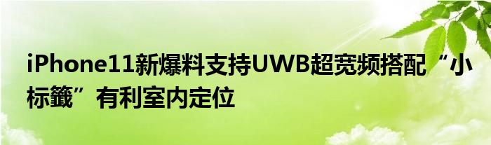 iPhone11新爆料支持UWB超宽频搭配“小标籤”有利室内定位