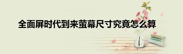 全面屏时代到来萤幕尺寸究竟怎么算
