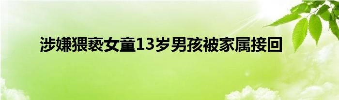 涉嫌猥亵女童13岁男孩被家属接回