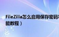 FileZilla怎么启用保存密码功能（FileZilla启用保存密码功能教程）