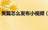 美篇怎么发布小视频（美篇发布小视频教程）