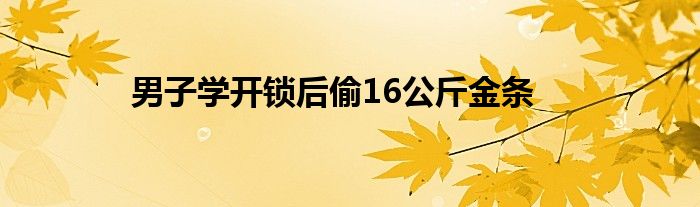 男子学开锁后偷16公斤金条