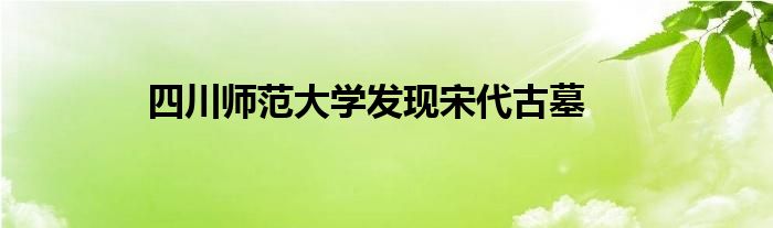 四川师范大学发现宋代古墓