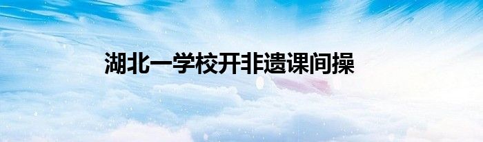 湖北一学校开非遗课间操