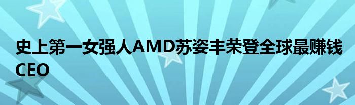 史上第一女强人AMD苏姿丰荣登全球最赚钱CEO