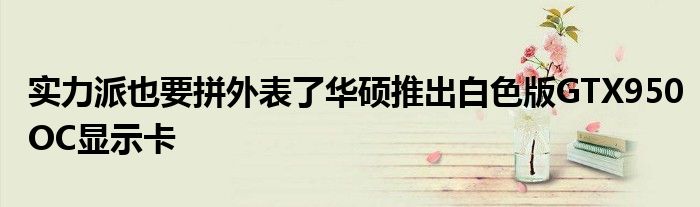 实力派也要拼外表了华硕推出白色版GTX950OC显示卡