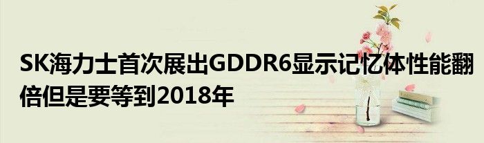 SK海力士首次展出GDDR6显示记忆体性能翻倍但是要等到2018年