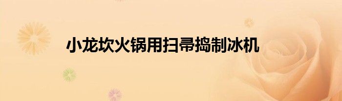 小龙坎火锅用扫帚捣制冰机