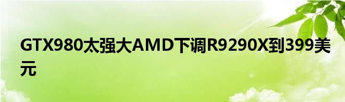 GTX980太强大AMD下调R9290X到399美元
