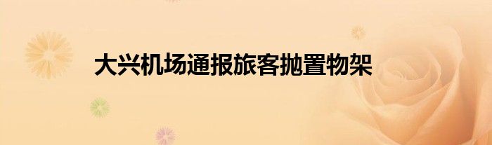 大兴机场通报旅客抛置物架