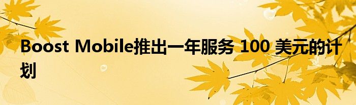 Boost Mobile推出一年服务 100 美元的计划