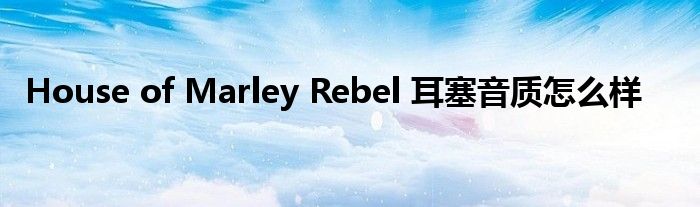 House of Marley Rebel 耳塞音质怎么样