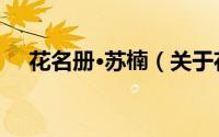 花名册·苏楠（关于花名册·苏楠的简介）