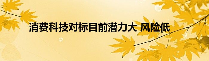 消费科技对标目前潜力大 风险低