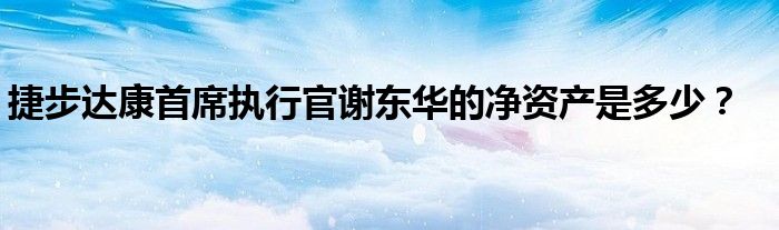 捷步达康首席执行官谢东华的净资产是多少？