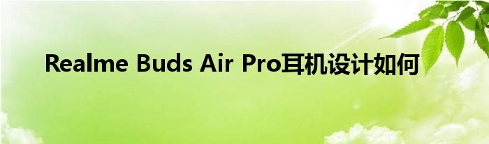 Realme Buds Air Pro耳机设计如何