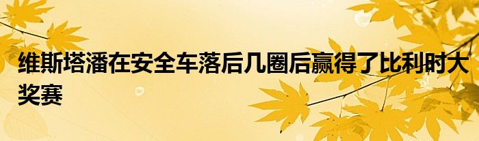 维斯塔潘在安全车落后几圈后赢得了比利时大奖赛