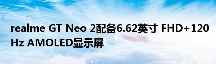 realme GT Neo 2配备6.62英寸 FHD+120Hz AMOLED显示屏