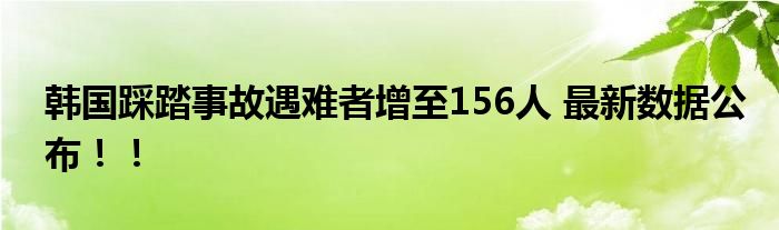 韩国踩踏事故遇难者增至156人 最新数据公布！！