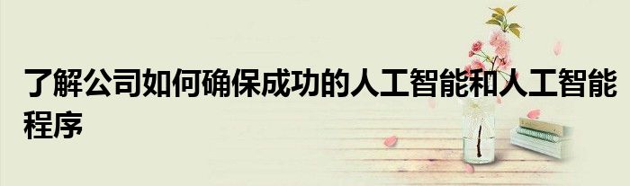 了解公司如何确保成功的人工智能和人工智能程序