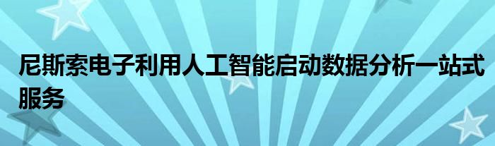 尼斯索电子利用人工智能启动数据分析一站式服务