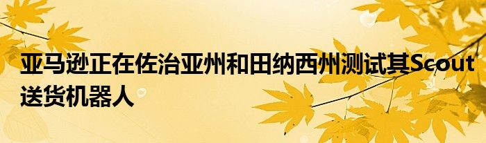 亚马逊正在佐治亚州和田纳西州测试其Scout送货机器人