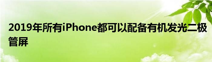 2019年所有iPhone都可以配备有机发光二极管屏