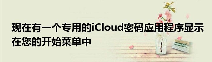 现在有一个专用的iCloud密码应用程序显示在您的开始菜单中