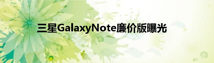 三星GalaxyNote廉价版曝光