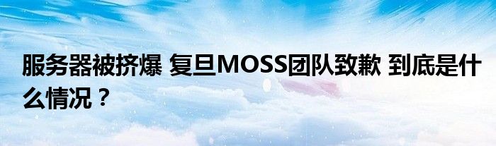 服务器被挤爆 复旦MOSS团队致歉 到底是什么情况？