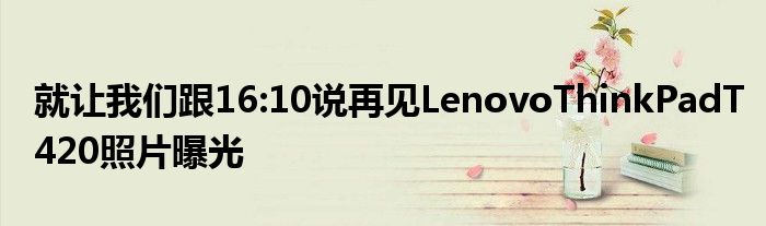 就让我们跟16:10说再见LenovoThinkPadT420照片曝光