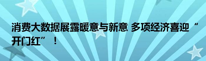 消费大数据展露暖意与新意 多项经济喜迎“开门红”！