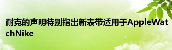 耐克的声明特别指出新表带适用于AppleWatchNike
